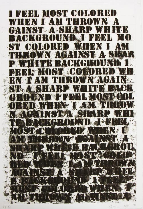 Untitled (Four Etchings), Untitled (I Feel Most Colored When I Am Thrown Against a Sharp White Background)