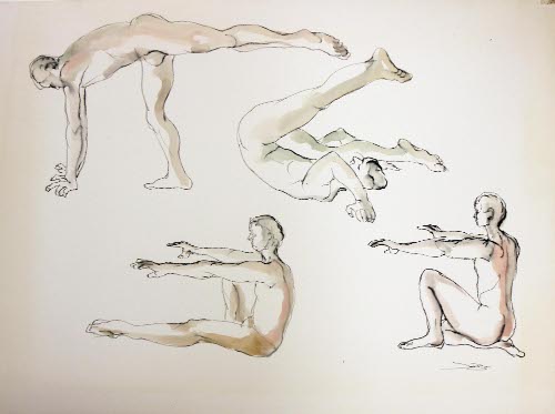[Studies of four figures]