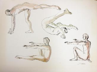 [Studies of four figures]