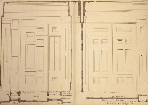 Page From Wheeler House Drawings, Door Elevations