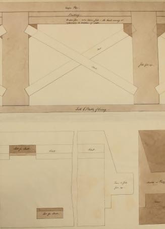 Page from Wheeler House Drawings; Upper and Under Flooring