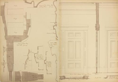 Page from Wheeler House Drawings, Interior Molding, Doors
