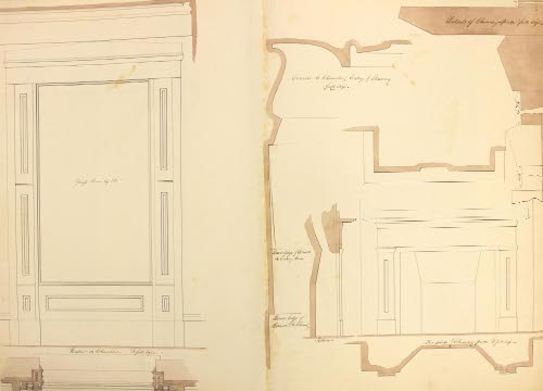 Page from Wheeler House Drawings, Fireplace
