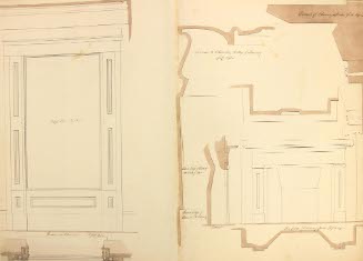 Page from Wheeler House Drawings, Fireplace