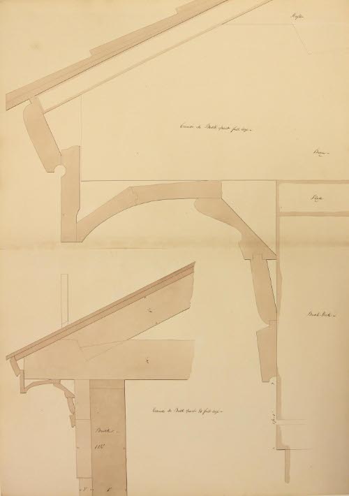 Page from Wheeler House Drawings; Back Cornice of Entabulature
