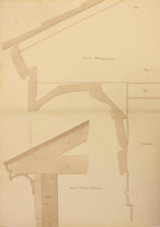 Page from Wheeler House Drawings; Back Cornice of Entabulature