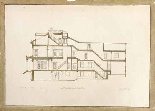 Longitudinal Section, Wheeler House Drawings