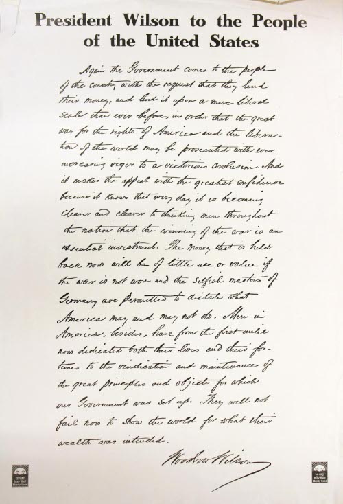 President Wilson to the People of the United States