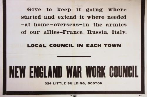Give To Keep It Going New England War Work Council