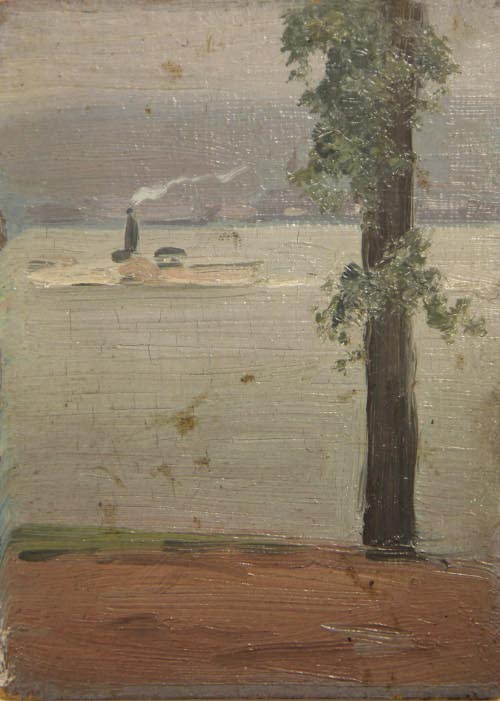 Ship on River