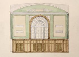 Architectural drawing of Wilbur Room wall