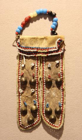 Beaded leather ornament