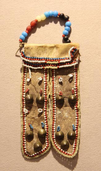 Beaded leather ornament