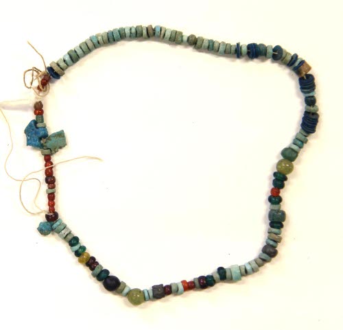 String of faience, glass and stone beads