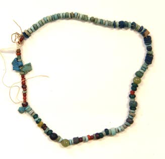 String of faience, glass and stone beads