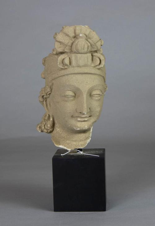 HEAD OF TURBANED YOUTH, POSSIBLY A BODHISATTVA