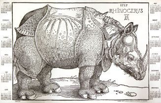 Rhinoceros poster, after Durer print