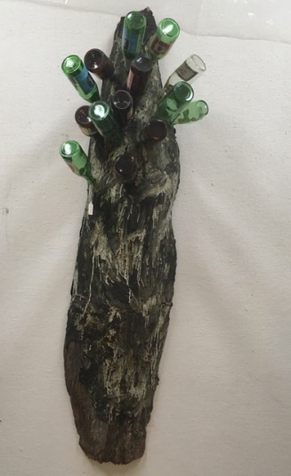 Untitled [Sculpture and Bottles]