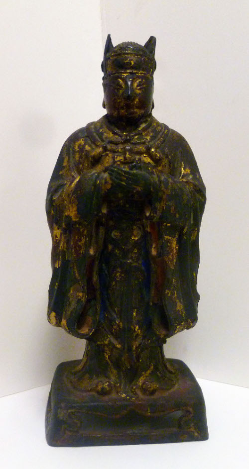 Statuette of robed male figure with base