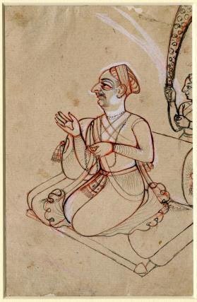 Portrait of a seated raja