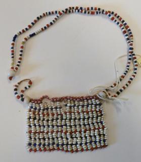 Bead necklace with tab