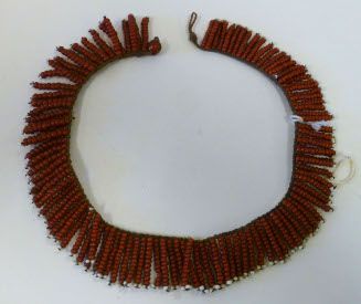 Fringed necklace of glass beads