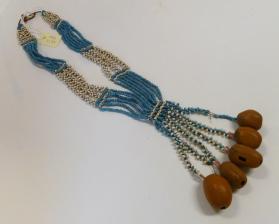Beaded necklace with seed pods