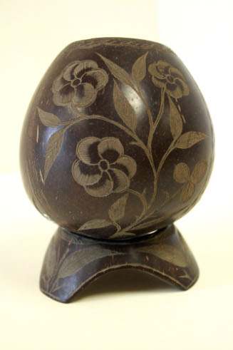 Carved coconut cup
