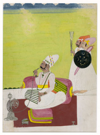 RAJA SMOKES HIS HOOKAH