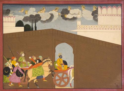 Krishna and Balarama Ride Out from Mathura to Assail Jarasandha