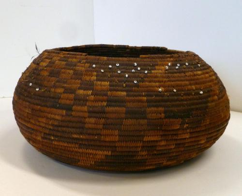 Basket with beadwork