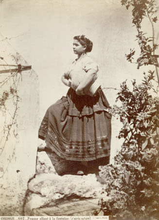 Woman Going To Fountain
