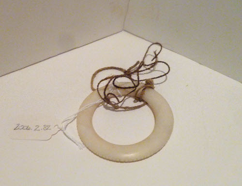 Shell disc money with cord
