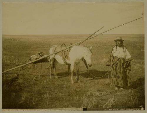 Black foot Woman with Child on Traverse Indian Sundance Gleicen N.W.T.